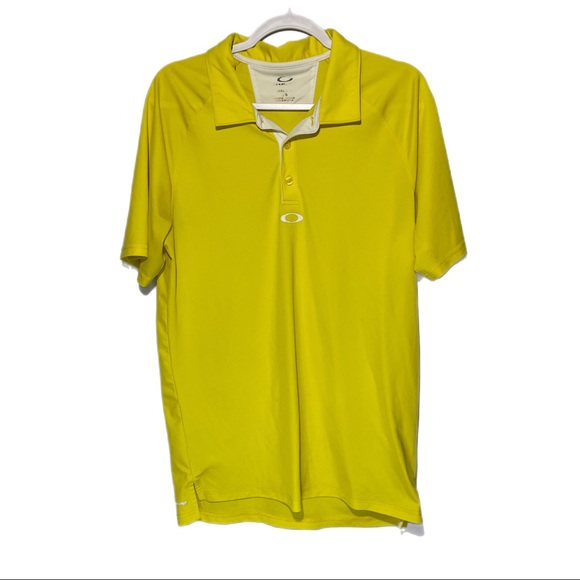 Oakley Men's Hydrolix Polo in Vibrant Yellow, Size L - Excellent Condition - Picture 2 of 7